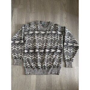 Vintage American Weekend Sweater Mens XL Geometric Pullover USA 80s
